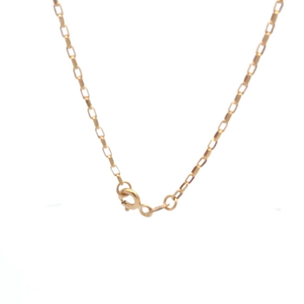 18K Gold Necklace 18" Cable Chain Rose Quartz Flower Pendant - Picture 5 of 7